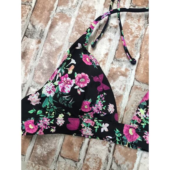 Victoria’s Secret Swim Multicolor Lightly Padded Floral Triangle Bikini Med Top - Picture 3 of 6